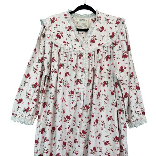 Victoria's Secret Vintage 90s Country Grannycore Long Flannel Floral Nightgown M - Picture 5 of 13
