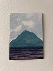 Original ACEO Watercolor Mountain Landscape Miniature Painting on Paper — photo 1