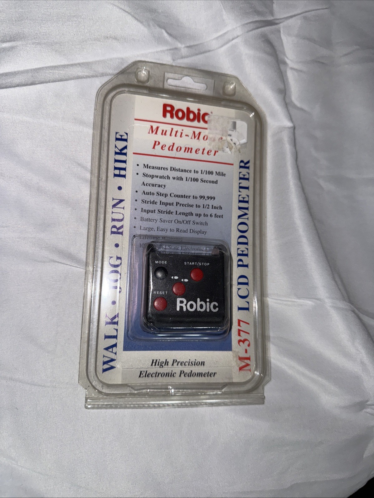 Robic Digital LCD Pedometer M-377 New Old Stock - (WTF51)