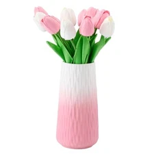Flower Vase - Pink Ceramic Home Decor Vase，8 Inch Large Vases for Modern 