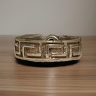 Sterling Silver 925 Greek Key Band Ring Bezel Round Black Onyx Size 8 — photo 2
