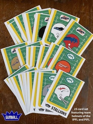 IPFL PIFL Helmet 25 Card Set NFL Indoor Arena Football Gumball