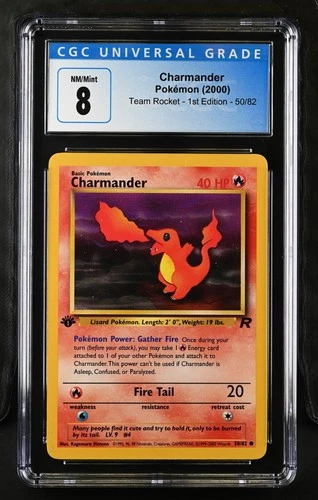 Charmander Team Rocket - 1st Ed. 50/82 NM CGC 8