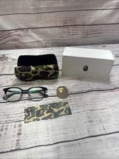 A Bathing Ape BAPE Camo Clamshell Hard Case For Glasses RX Frame Used