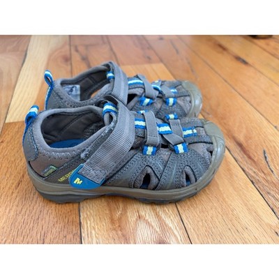 MERRELL Sandals Kids Hydro Hiker Tan Blue Water Hiking Shoes Size 9