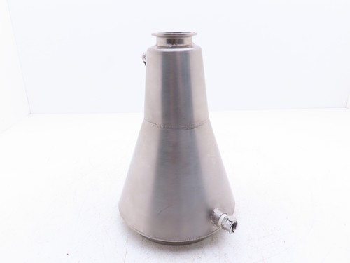 6"x 2" Tri-Clamp Sanitary Reducer Double Wall Funnel w/ Hose Ports 304 Stainless