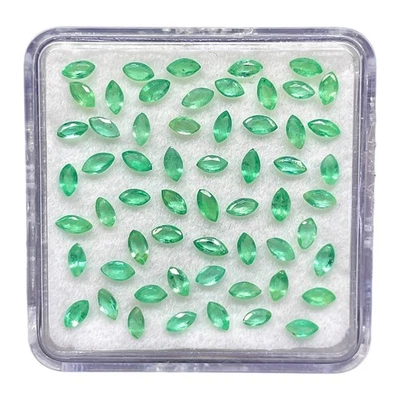 20 Pcs Natural Colombian Emerald 3.5-4mm Marquise Cut Untreated Gemstones Lot - Image 1 of 4