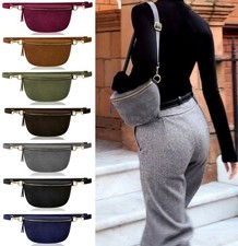 Suede Sling Bag Multi Use Bum Waist Crossbody Clutch Bag  (Medium Size)