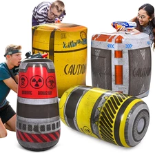 Inflatable Bunkers Set - Barrels for Laser Tags, Blast Guns & Paintball - Inflat
