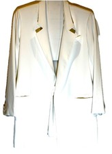 White Blazer By Racel Zoe Open Front No Buttons, 30in length