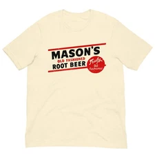 Vintage Retro Root Beer T Shirt Mason's Old Fashioned Soda Brand Graphic Tee