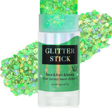 Light Green Body Glitter Stick,Green Accessories for Spirit Week,Alien Face Glit