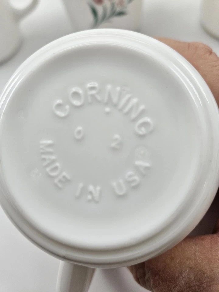 ​Juego de 8 tazas Corning Corelle Rosemarie florales rosa tulipán EE. UU. Foto 4 de 4