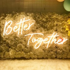 Better Together Warm White Neon Sign Wall Sign for Wedding Decorations, 16'' ...