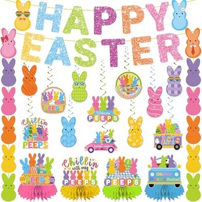 57pcs Easter Party Decorations Banner Set Include Happy Easter Banner Chillin 