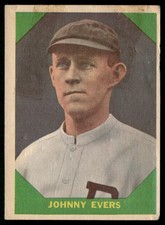 Johnny Evers 1960 Fleer Baseball Greats #57 Low Grade Stain