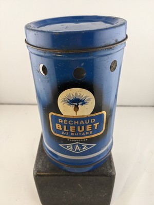 Vintage Gaz Camping Stove Rechaud Bleuet Butane Portable Cornflower Blue