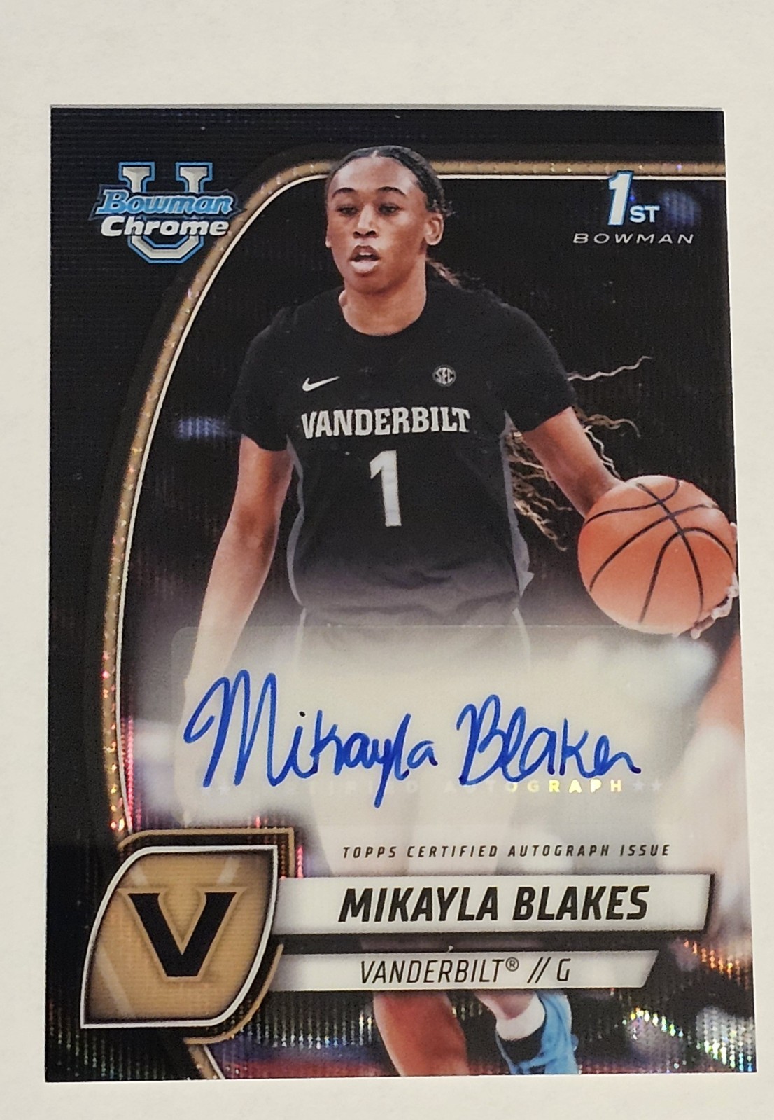 2024-25 Bowman University Chrome 1st Mikayla Blakes Black Wave Refractor Auto