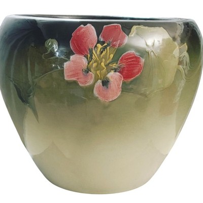 Weller Eocean Jardiniere Dogwood Floral Planter Antique Vintage Ceramic Pottery