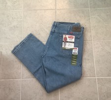 NWT Wrangler 5 Star Men's Jeans Premium Denim Regular Fit Blue Denim 44 X30