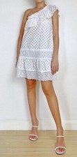 Tory Burch Zoe Dress NWT Sz 6 Asymmetrical Eyelet Embroidered MSRP $395 NWT