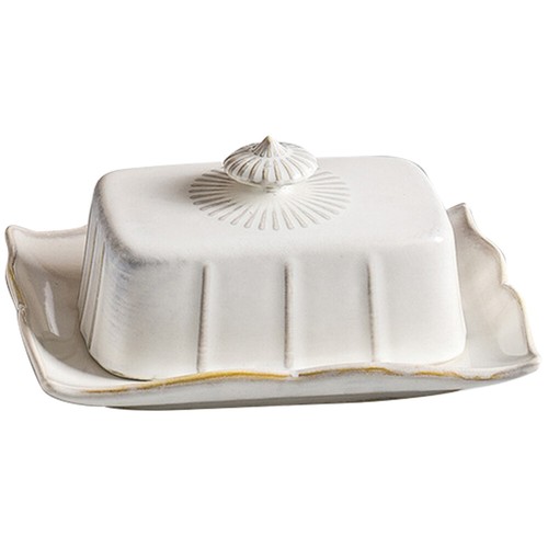 1 Set of Ceramic Butter Plate Dessert Storage Tray with Lid Kitchen
