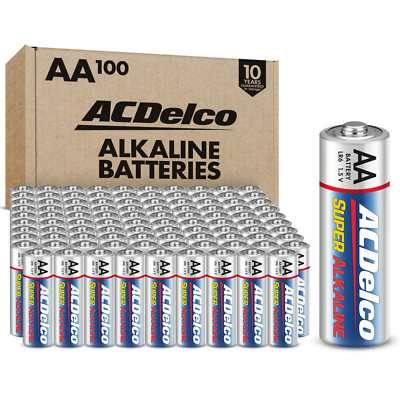 ACDelco AA Batteries, Super Alkaline AA Battery, 1.5-Volt, 100-Count, AC060 NEW