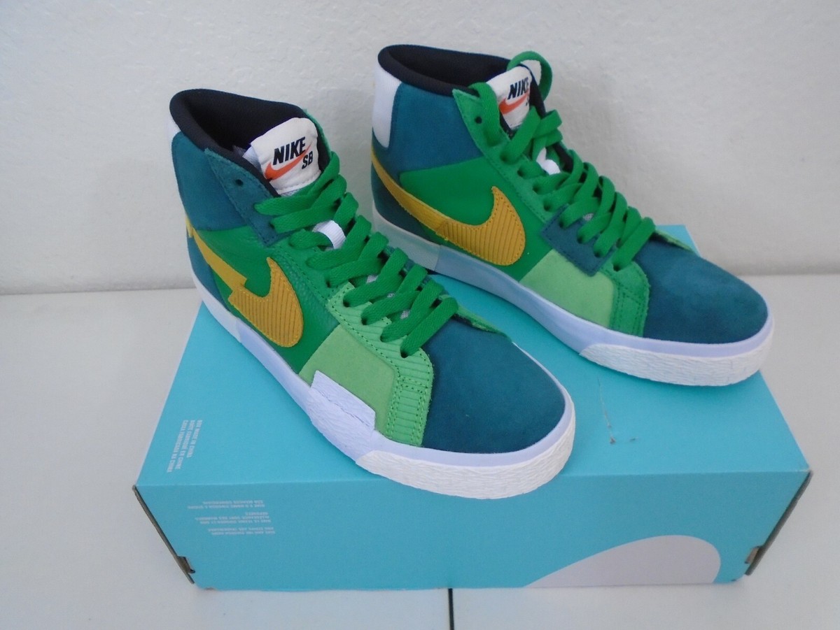 Nike SB Zoom Blazer MID PRM Size 5.5 Aloe Verde Gold DA8854-300 