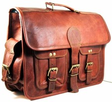 Leather New Satchel Brown Laptop Messenger Briefcase Bag Handmade Men's Genuine