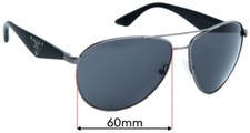 SFx Replacement Sunglass Lenses fits Prada 5AV-0A7 - 60mm Wide