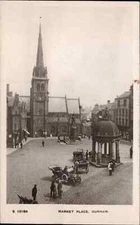 Vintage RPPC Durham Market Place Church Chapel Street Scene Real Photo