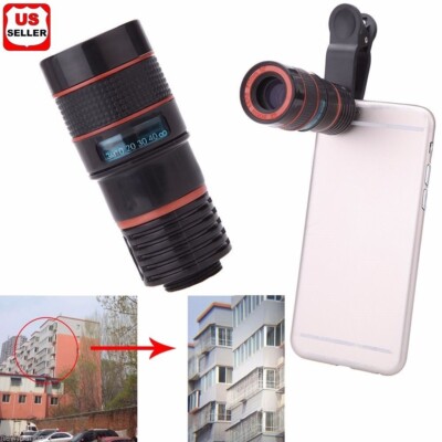 Universal 8X Zoom Lens Optical Clip Telephoto Telescope Cell
