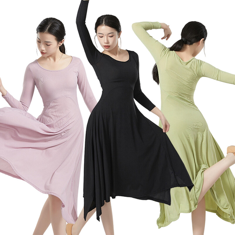 Dance Dress New Classical Dance Modern Dance Dress Solid Color Practice Dress 1x