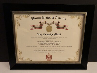 IRAQ CAMPAIGN MEDAL CERTIFICATE ~ With Free Printing (Any Branch)