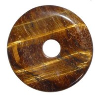 Tigerauge 40 Mm Ø Donut AnhäNger Rund SchöNer Braun Schimmernde Maserung