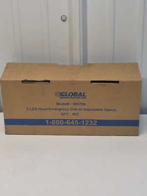 Global 500780 2 LED Head Emergency Unit w/ Adjustable Optics NEW IN BOX d18