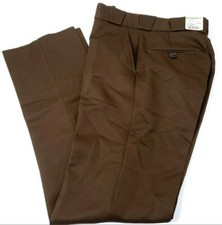 NEW MENS FLYING CROSS 32230 COMMAND 100 POLYESTER PANTS BROWN 30 UNHEMMED