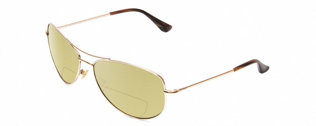 Kate Spade Gold Aviator Sunglasses with Blue Striped Arms – Brown Lenses kate spade new york dalia stainless steel aviator sunglasses  main image 3