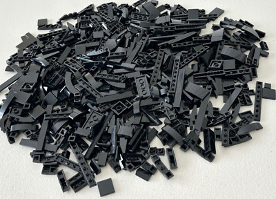 SHIPS FREE LEGO HUGE LOT! of 120 Black 2x2 2x4 1x4 1x6 1x8 Finishing Smooth Tile