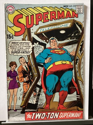 SUPERMAN #221 DC 1969 TWO-TON SUPERMAN SILVER AGE 15 CENT