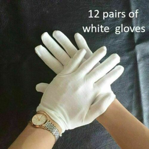 12 par rękawic bawełnianych białych trykot rękawiczki tkanina rękawice robocze Q F1U6 - Zdjęcie 1 z 5