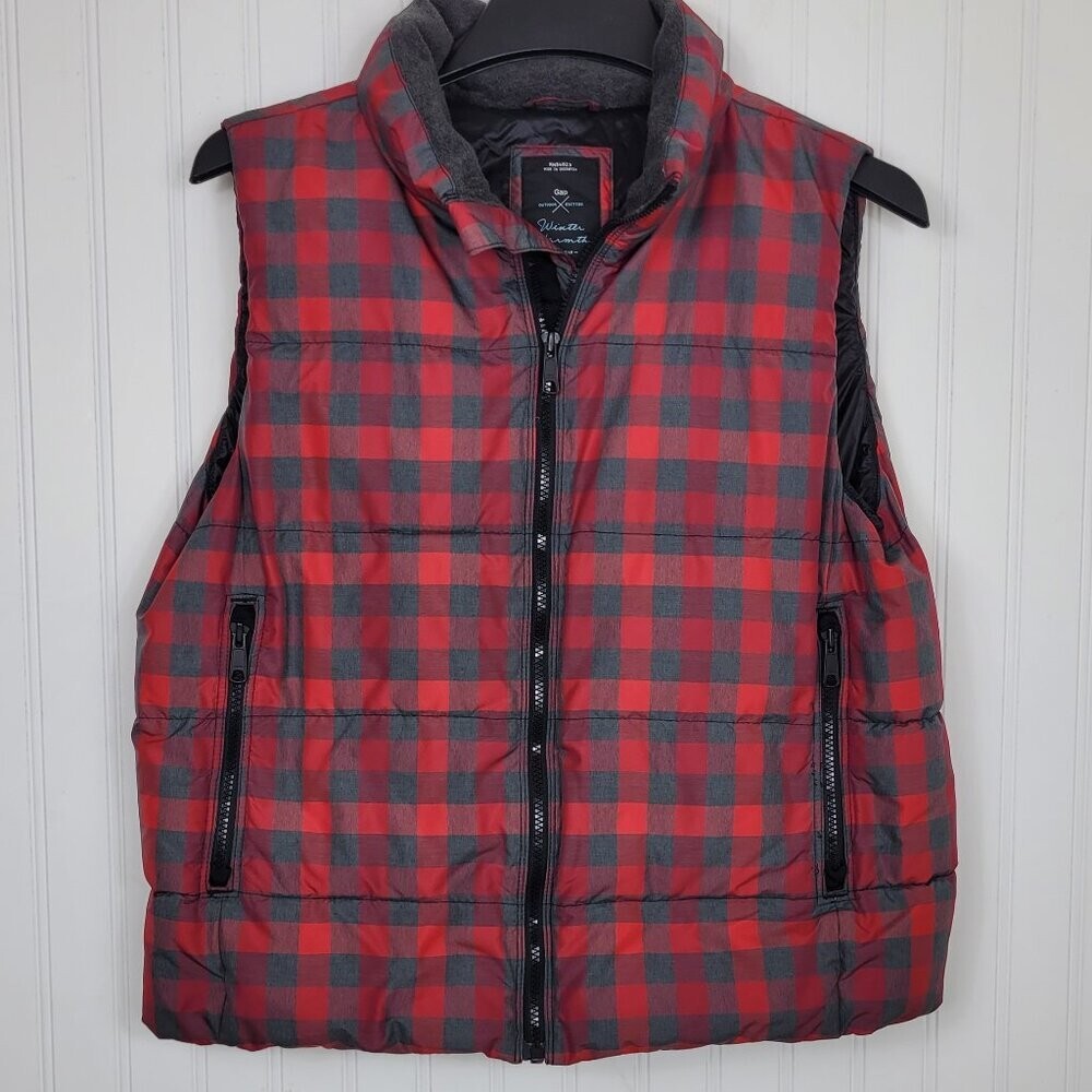 Gap Winter Warmth Buffalo Plaid Polyester Vest, W… - image 1