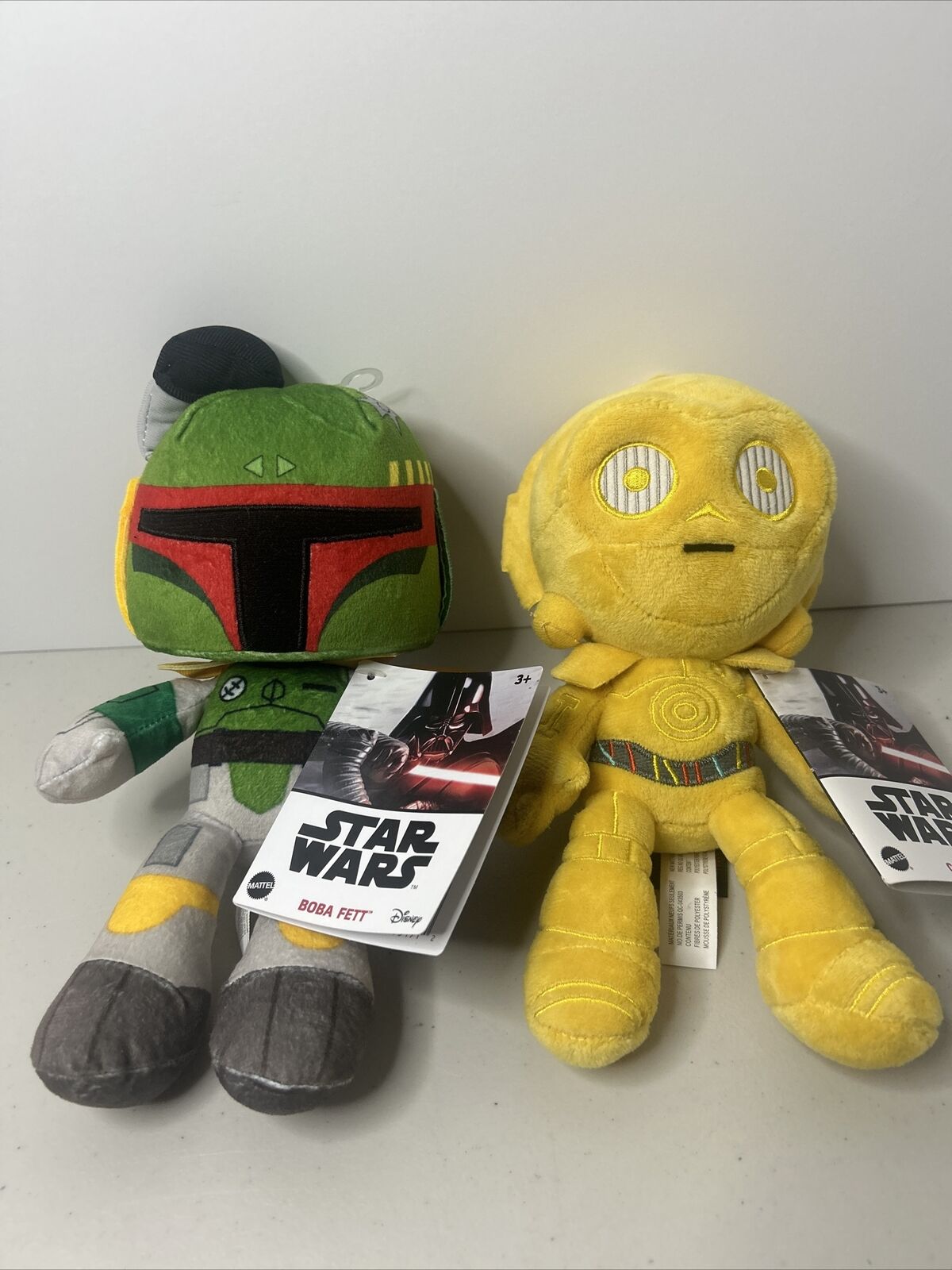 NEW Mattel Star Wars C-3PO And BOBA FETT, 8" Inch Plush Stuffed Animal With Tags