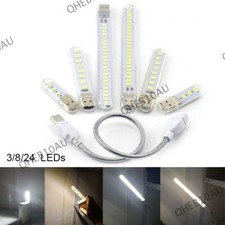 Portable Bright 3/8/24 LED Night Light 5V USB Table Lamp for Laptop Reading 17H