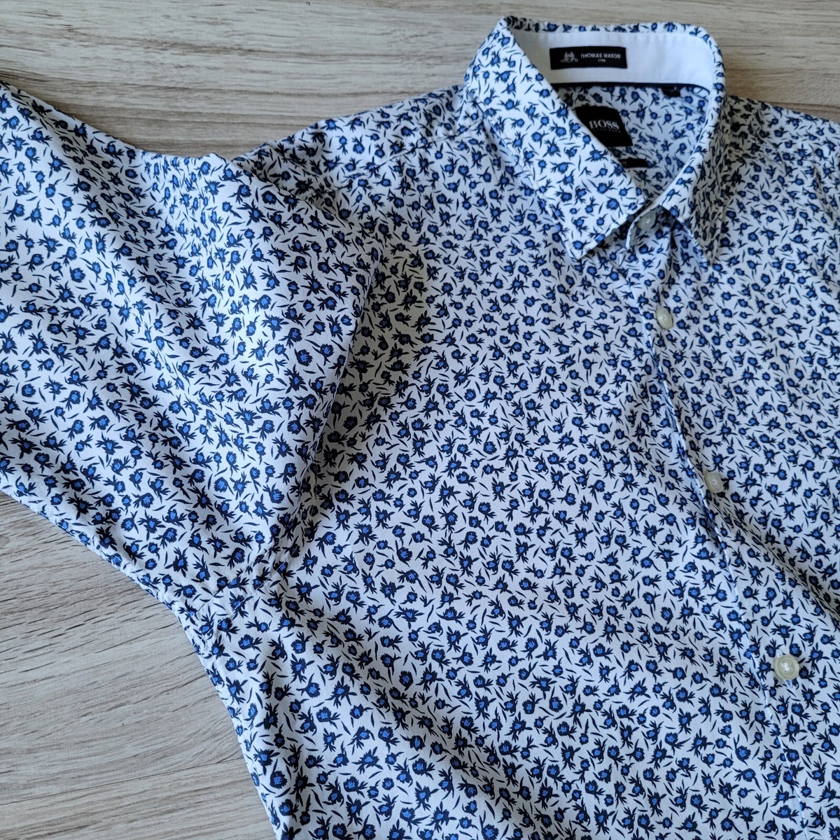 Hugo Boss x Thomas Mason men's Size L Slim fit Shirt Floral