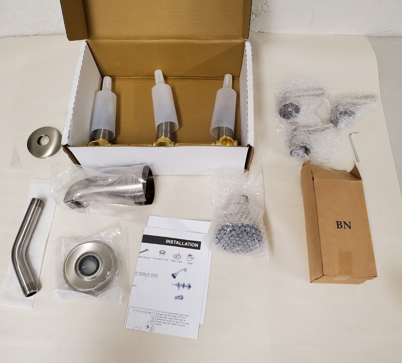 Olympia Faucets Elite 3-Handle 1-Spray Tub/Shower Faucet in Brushed Nickel