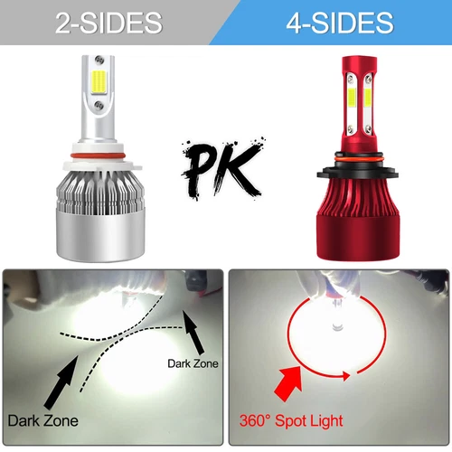 4-Side 9005 9006 Combo LED Headlight Kit High Low Beam Bulb 6000K 4800W 720000LM - Picture 3 of 12