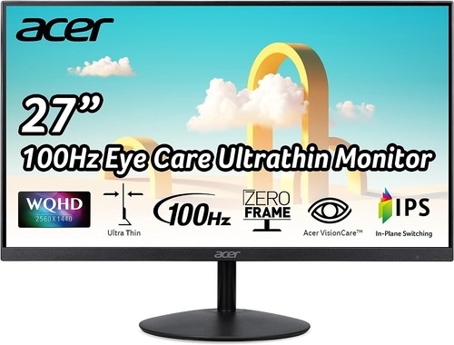 Acer SB272U Ebiip 27" WQHD 2560x1440 IPS Zero-Frame Gaming Office Monitor