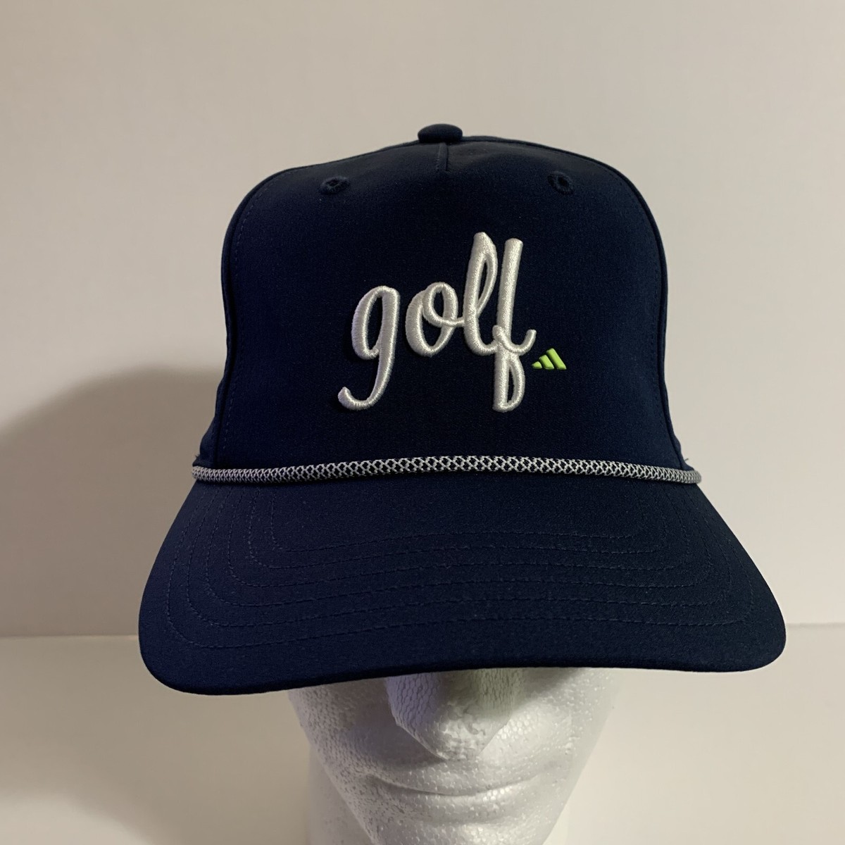 Adidas 5 Panel Golf Script Hat Snapback Adjustable Moisture