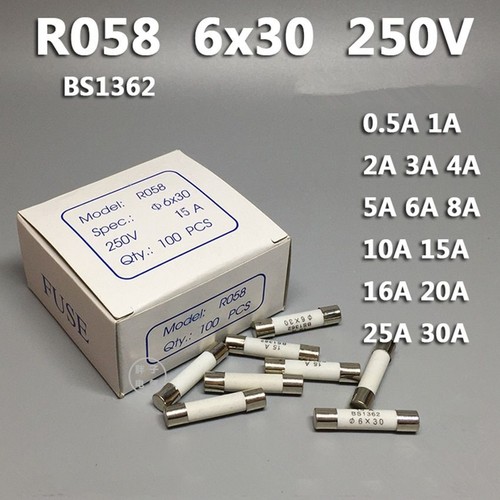 Fusibles Céramique à Rupture Rapide R015 - Assortiment De Valeurs (0.5A à 32A) - 500V 10x38mm
